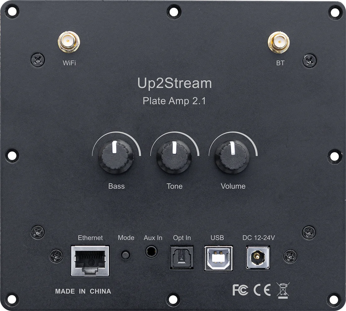Up2Stream Plate Amp 2.1 WiFi & Bluetooth 5.0 Multiroom Amplifier