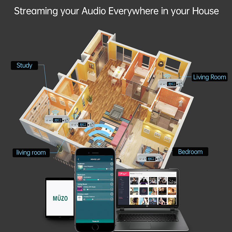 Emiuzek WA80 Pro WiFi & Bluetooth 5.0 Stereo Amplifier