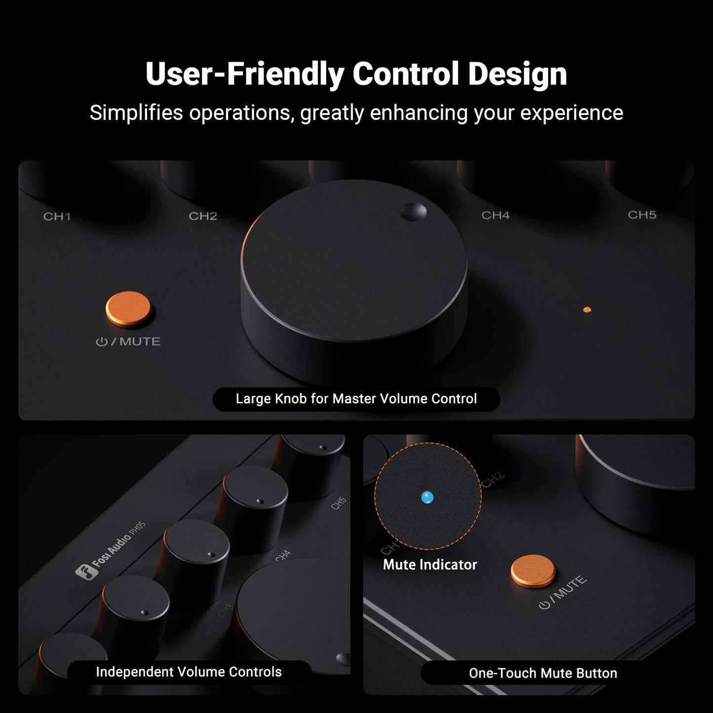 Fosi Audio PH05 5-Channel Headphone Splitter Amplifier