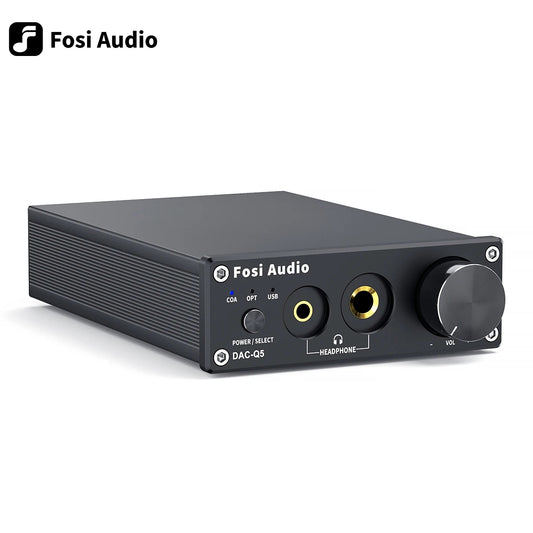 Fosi Audio Q5 DAC Converter Digital-to-Analog Adapter Decoder & Headphone Amplifier
