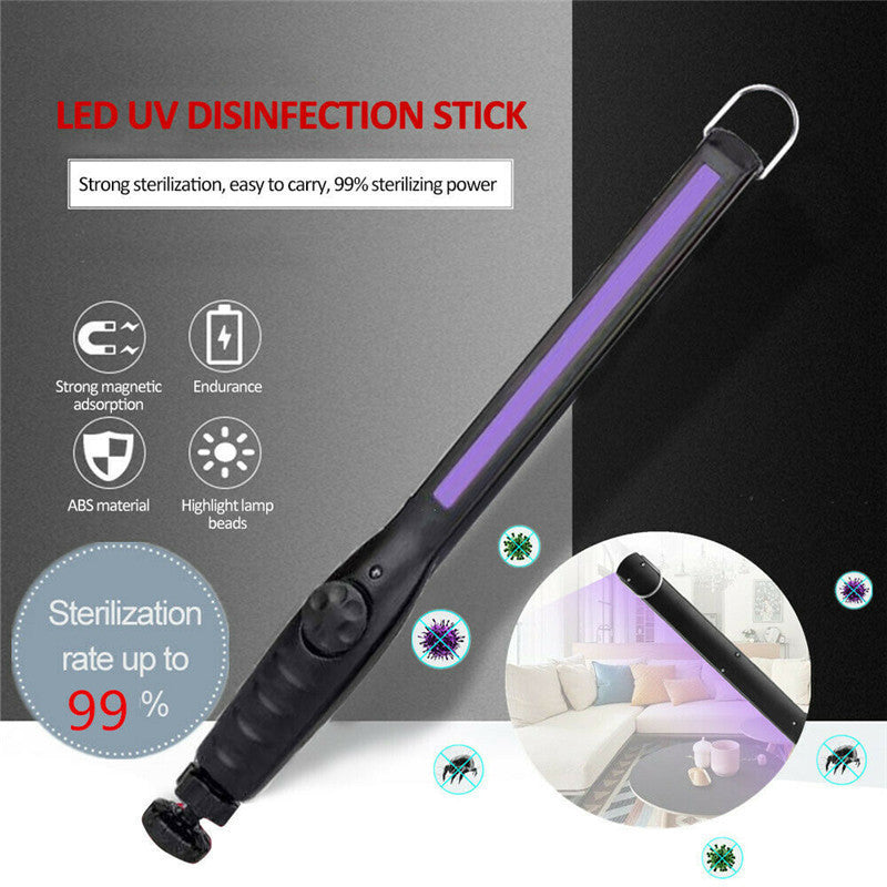Portable UV Light Sanitizer Wand, USB Rechargeable Ultraviolet Disinfection Lamp for Home, Hotel, Travel & Car โ UV Sterilizer for Safe Cleaning