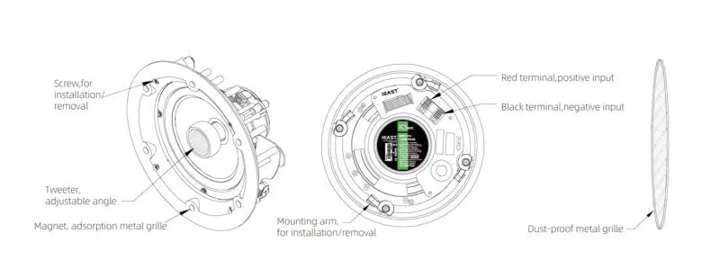 iCS65C Fixed impedance bevel face In-Ceiling Speaker