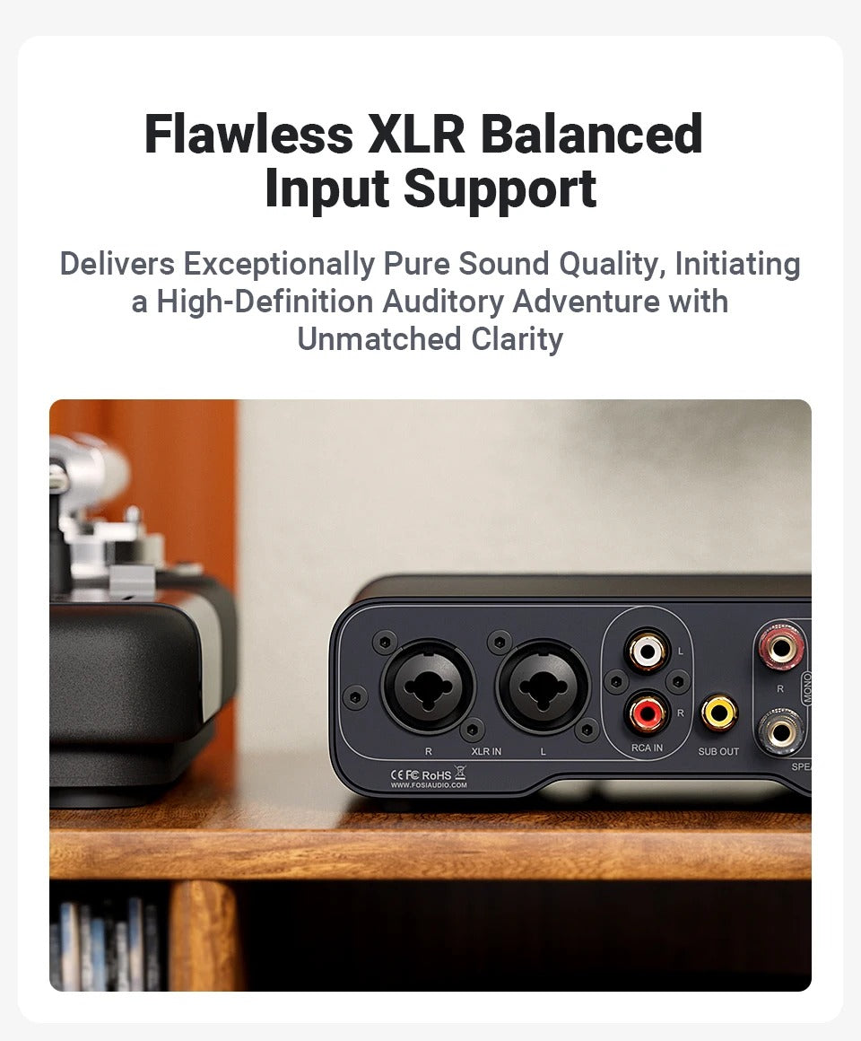 Fosi Audio ZA3 Class D HiFi Stereo Amplifier with XLR/RCA Inputs