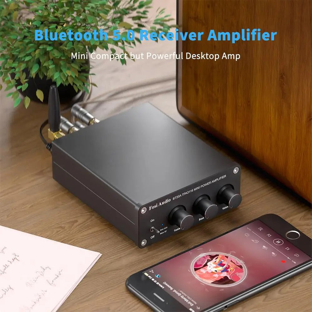 Fosi Audio BT20A 100W Bluetooth HiFi Stereo Power Amplifier