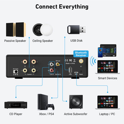 Arylic B50 SE Bluetooth 50W x 2 Audio Amplifier Receiver