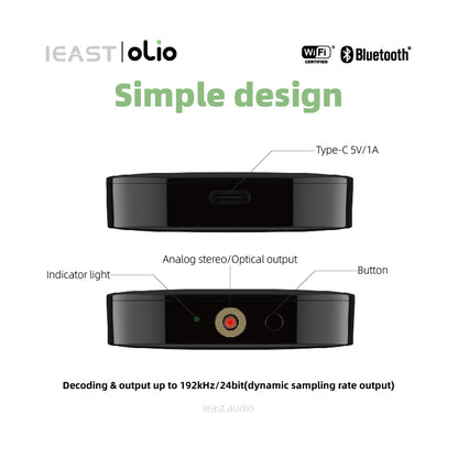 iEAST Olio AirPlay 2 Streaming Audio Receiver Adapter Works with Siri WiFi and Bluetooth
