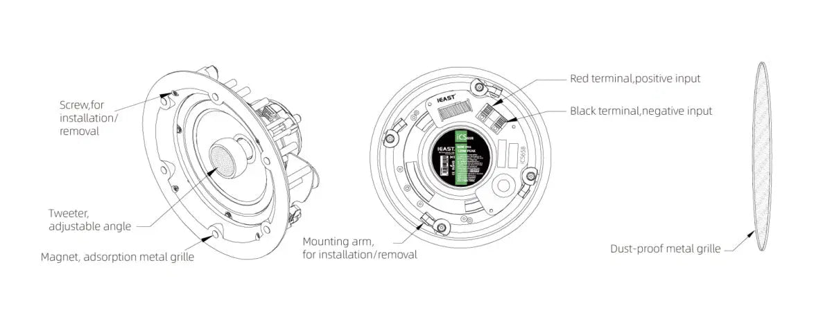 iCS65B Fixed impedance In-Ceiling Speaker