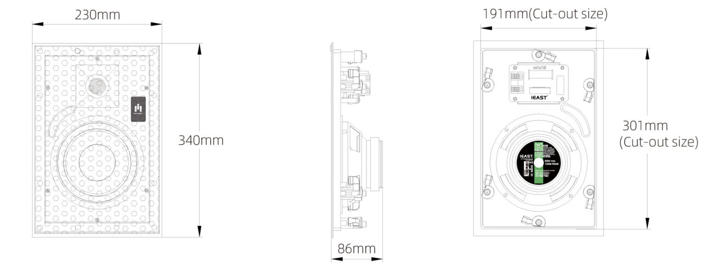 iWS65B Fixed impedance In-Wall speaker