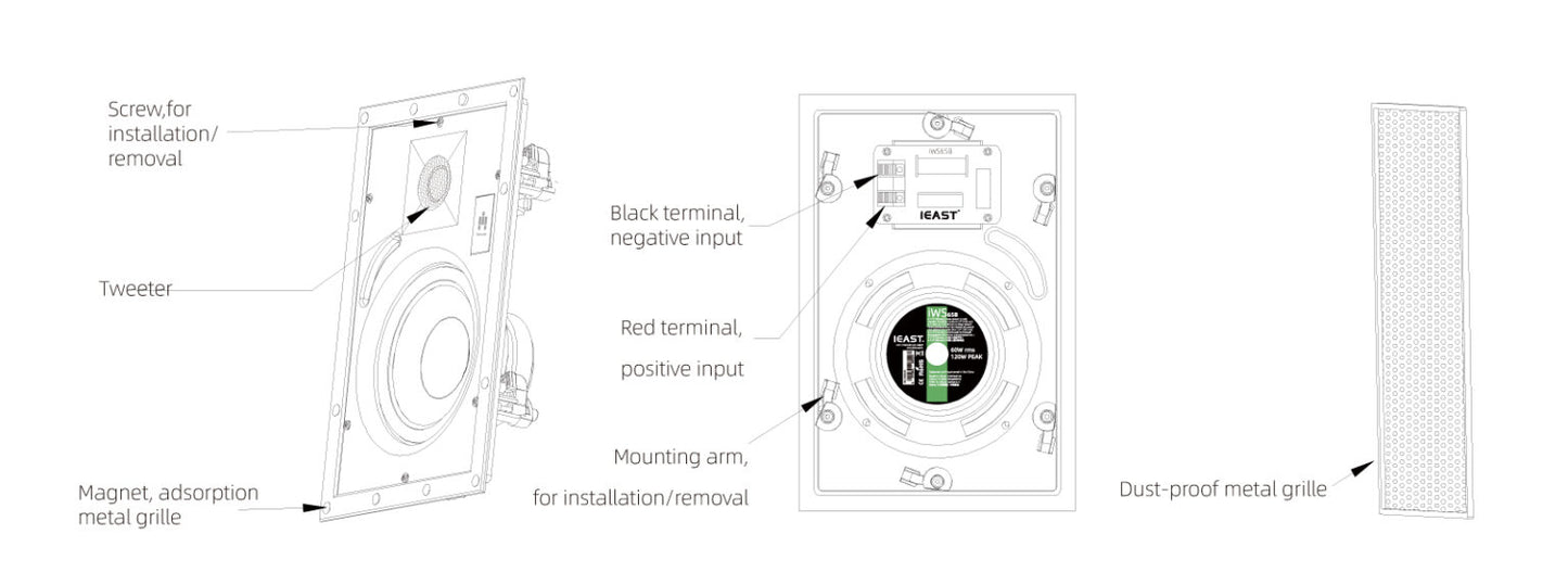 iWS65B Fixed impedance In-Wall speaker
